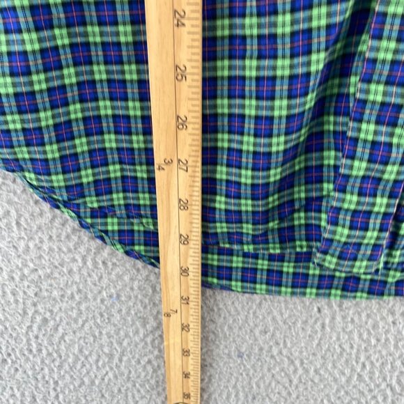 Ralph Lauren Shirt Mens Large Green Blue Plaid Button Up Collar Long Sleeves - Picture 8 of 9